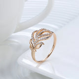 Gorgeous Crystal Flower Fashion 14K Filled Rose Gold AAA Zircon Diamonds Vintage Ring - Daily Fine Jewellery