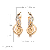 14K Gold Filled AAA Zircon Diamonds Spiral Conch Dangle Earrings