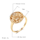 14 Karat Gold Filled New  Fashion Hollow Flower AAA Zircon Diamonds Ethnic Vintage Rings