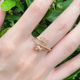 Charming 14K Gold Filled Fashion AAA Zircon Diamonds Crystal Luxury Flower Rings