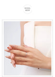 Exquisite Silver Stackable Geometric Design AAAA Lab Created Diamond Rings