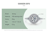 Fashion Luxury 925 Silver Sparkling AAAA Lab Created Diamond Round Rings