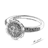 14 Karat Rolled Gold Fashion Rose Flower AAA Zircon Diamonds Fine Vintage Rings For Women