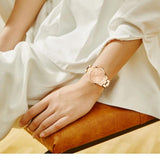 Elegant Rose Gold Plated Round Dial Stain Steel Band Women Watches Japan Movement Quartz Waterproof Wristwatches