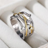 New Fashionable Chic  Design Line Cross Rings -Women Trendy Female Modern Lady Style Statement Jewellery - The Jewellery Supermarket