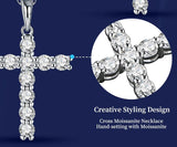 Luxury Handmade D-EF Colour VVS1 Cross Necklace with Moissanite Diamonds - Silver Christian Necklace Fine Jewellery - The Jewellery Supermarket