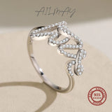 Romantic "LOVE" Script Ring Decorated AAAA Lab Created Diamonds 925 Silver Ring