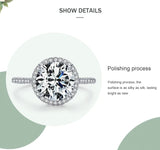 Exquisite Round Cut Dazzling AAAA Lab Created Diamond Solitaire Silver Ring