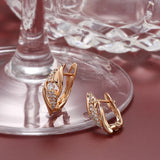 14K Gold Filled AAA White Zircon Diamonds Heart & Arrow Stone Cut Clip Elegant Earrings
