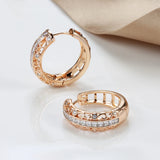 14K Gold Filled Gold AAA Zircon Diamonds Hollow Piercing Big Hoops Exquisite Earrings