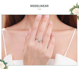 Classic Simple Flower AAAA Lab Created Diamond 925 Sterling Silver Fine Rings