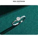 New Sterling Silver Fashion Round Clear AAAA Lab Created Diamond Solitaire Ring