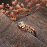 14 Karat Rolled Gold Ethnic Hollow Flower AAA Zircon Diamonds Baby Little Feet Ring