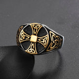 New Viking Stainless Steel Cross Necklace - Celtics Knot Cross Valknut Pendant Viking Christian Jewellery - The Jewellery Supermarket