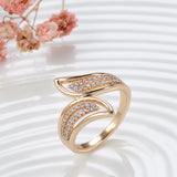 14K Gold Filled Personality Cross Design Double AAA Zircon Diamonds Luxury Rings