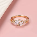 Superb Rolled 14K Rose Gold Micro-wax Inlay AAA Zircon Diamonds Ring High Quality Fine Jewellery