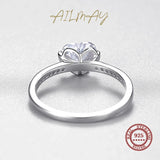 Forever Love Dazzling Shiny Heart AAAA Lab Created Diamond Silver Ring