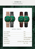 Elegant Fashion Green Malachite Dial Casual Ladies Watches - Stainless Steel Strap Waterproof Quartz Wristwatches