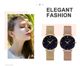New Arrival Elegant Fashion Lady's Watch Luxury Rhinestone Starry Sky Dial Waterproof Stainless Steel Strap Watches