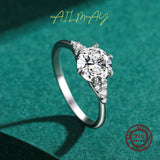 Luxury Six Claw Silver Round Cut Dazzling AAAA Lab Created Diamond Ring