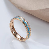 New 14K Filled Gold Full Circle Luxury Stackable Turquoise Ring Vintage Jewellery