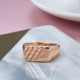 Modern Fashion 14 Karat Rolled Gold Glossy Square Cutting Men's Signet Ring
