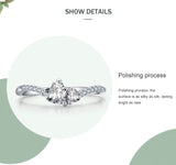 Fashion Love Heart Sterling Silver Line Clear AAAA Lab Created Diamonds Ring