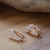 14K Gold Filled New AAA White Zircon Diamonds Golden Hollow Plump Personality Earrings