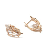 14K Gold Filled New AAA White Zircon Diamonds Golden Hollow Plump Personality Earrings