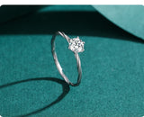 Dainty Twisted Band AAAA Lab Created Diamond Sterling Silver Solitaire Ring