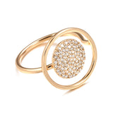 AAA Zircon Diamonds Full Paved 14K Filled Gold Unique Luxury Design Ring