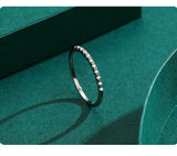Half-Eternity AAAA Lab Created Diamond Silver Minimalist Design Stackable Ring