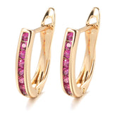14 Karat Gold Filled Row Heart & Arrow Multi Colour AAA Zircon Crystal Climber Earrings