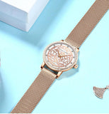 Top Luxury Brand Elegant Women Wristwatches Fashion 3D Engraving Quartz Waterproof Watches, Ideal Present
