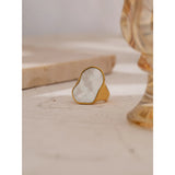 18K Gold Plated Stainless Steel Irregular Natural Shell Vintage Temperament Ring