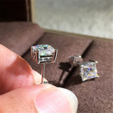 Real 0.6-1.0 Carat D Colour Moissanite Sterling Silver Sparkling Diamond Earrings