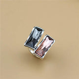 New Top Quality Heavy Metal Big Square Crystal Fashion Finger Ring - Engagement Wedding Jewellery - The Jewellery Supermarket
