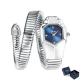 Unique Snake Shape Luxury  Bling Gold Quartz  Wrist Watch For Women - Ladies MISSFOX Women's Watch