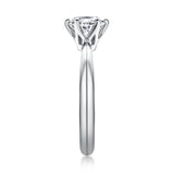 1CT 0.5CT 2CT 3CT VVS1 D Colour Moissanite Solitaire Wedding Engagement Silver Rings
