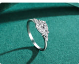 Luxury Water Drop Shape Sparkling AAAA Lab Created Diamond Sterling Silver Ring