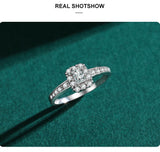 Luxury 925 Sterling Silver AAAA Lab Created Diamonds Rectangle Ring Fine Jewellery