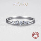 Exquisite Silver Stackable Geometric Design AAAA Lab Created Diamond Rings