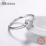 NEW Elegant AAAA Simulated Diamonds Jewellery - Authentic 925 Sterling Silver Star Fashion Simple Fine Ring - The Jewellery Supermarket