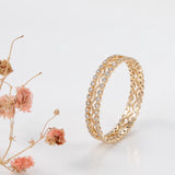 Adorable Hollow 14K Gold Filled AAA Zircon Diamonds Double Row Micro-wax Inlay Ring