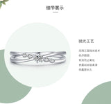 Crossover Design AAAA Lab Created Diamond Silver Staggered Line Stackable Ring