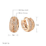 14K Filled Gold Gold Micro AAA Zircon Diamonds Middle Vintage Hoop Fashion Earrings