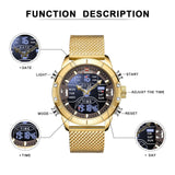 New Top Luxury Brand Military Sport Quartz Wrist Watches - Stainless Steel LED Digital Mens Watches - The Jewellery Supermarket