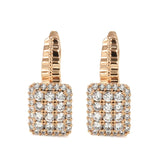 14K Gold Filled New Trend Geometric Arrangement AAA Zircon Diamonds  Gold Edge Earrings