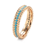 New 14K Filled Gold Full Circle Luxury Stackable Turquoise Ring Vintage Jewellery