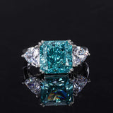 Sparkling Vintage 5CT Mint Green Lab Created AAAAA Tourmaline Gemstone Big Silver Rings for Women, Fine Jewellery - The Jewellery Supermarket